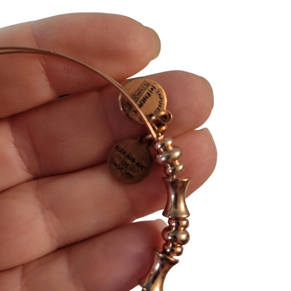Bangle Bracelets Alex And Ani Set Of 7 Rose Gold - Picture 8 of 9